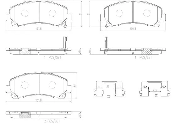 Brake Pad Set, disc brake (P34007N)