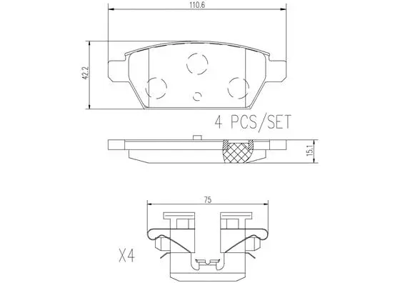 Brake Pad Set, disc brake (P49051N)