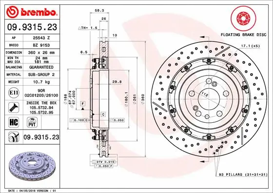 Brake Disc (09.9315.23)