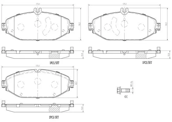 Brake Pad Set, disc brake (P50124N)