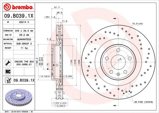 Brake Disc (09.B039.1X)