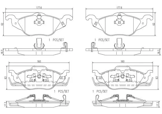 Brake Pad Set, disc brake (P59030N)