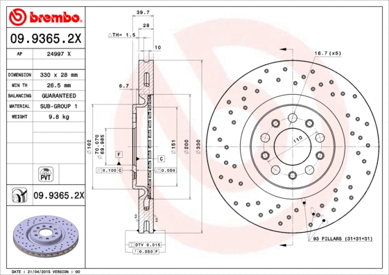 Brake Disc (09.9365.2X)