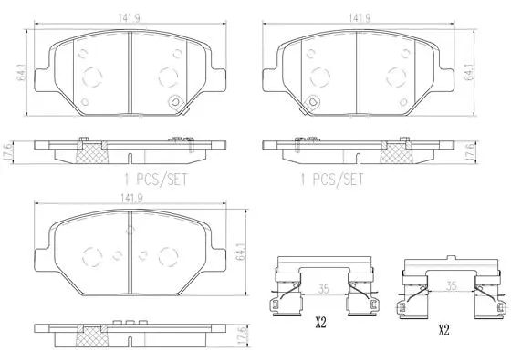 Brake Pad Set, disc brake (P07007N)