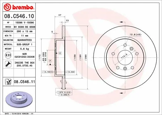 Brake Disc (08.C546.11)