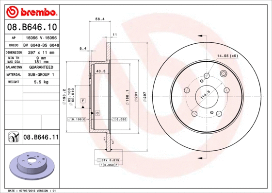Brake Disc (08.B646.10)