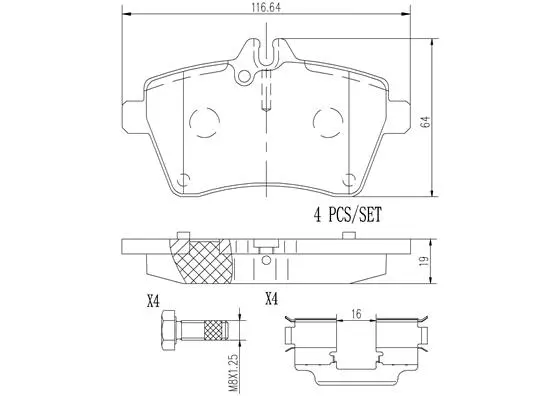 Brake Pad Set, disc brake (P50054N)