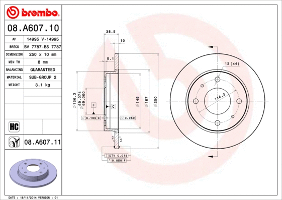 Brake Disc (08.A607.10)