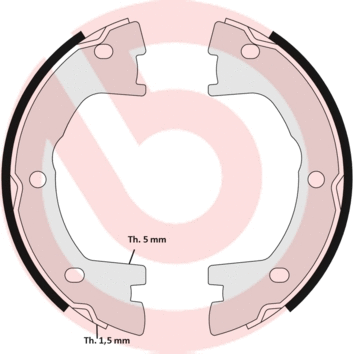Brake Shoe Set, parking brake (S A6 506)