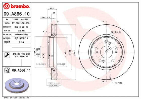 Brake Disc (09.A866.10)