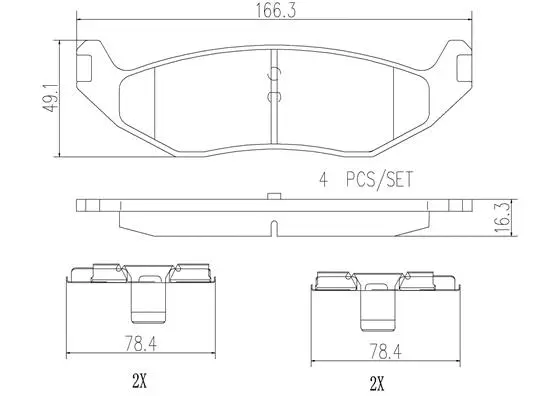 Brake Pad Set, disc brake (P18010N)