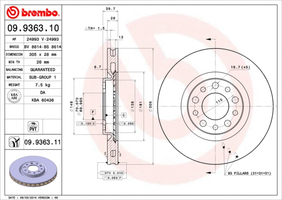 Brake Disc (09.9363.11)