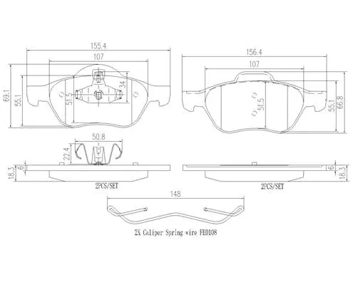 Brake Pad Set, disc brake (P68048N)