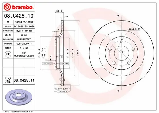 Brake Disc (08.C425.11)