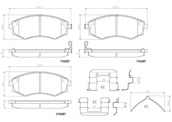 Brake Pad Set, disc brake (P30022N)