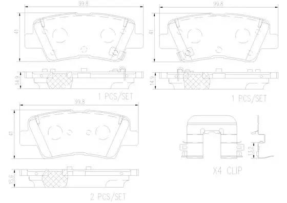Brake Pad Set, disc brake (P30101N)