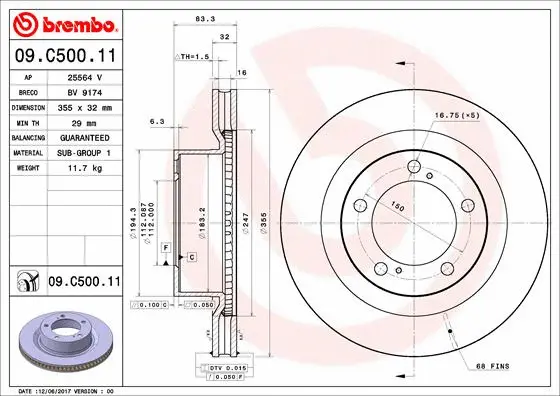 Brake Disc (09.C500.11)