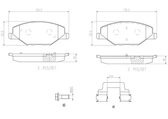 Brake Pad Set, disc brake (P85121N)
