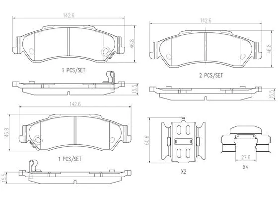 Brake Pad Set, disc brake (P10002N)