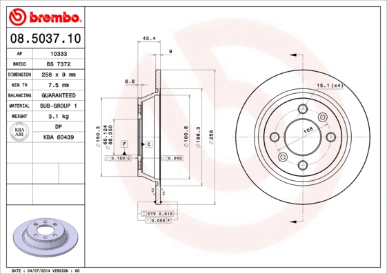 Brake Disc (08.5037.10)