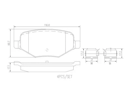 Brake Pad Set, disc brake (P24172N)