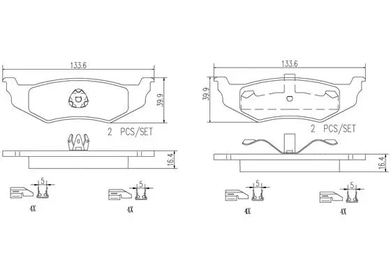 Brake Pad Set, disc brake (P18015N)