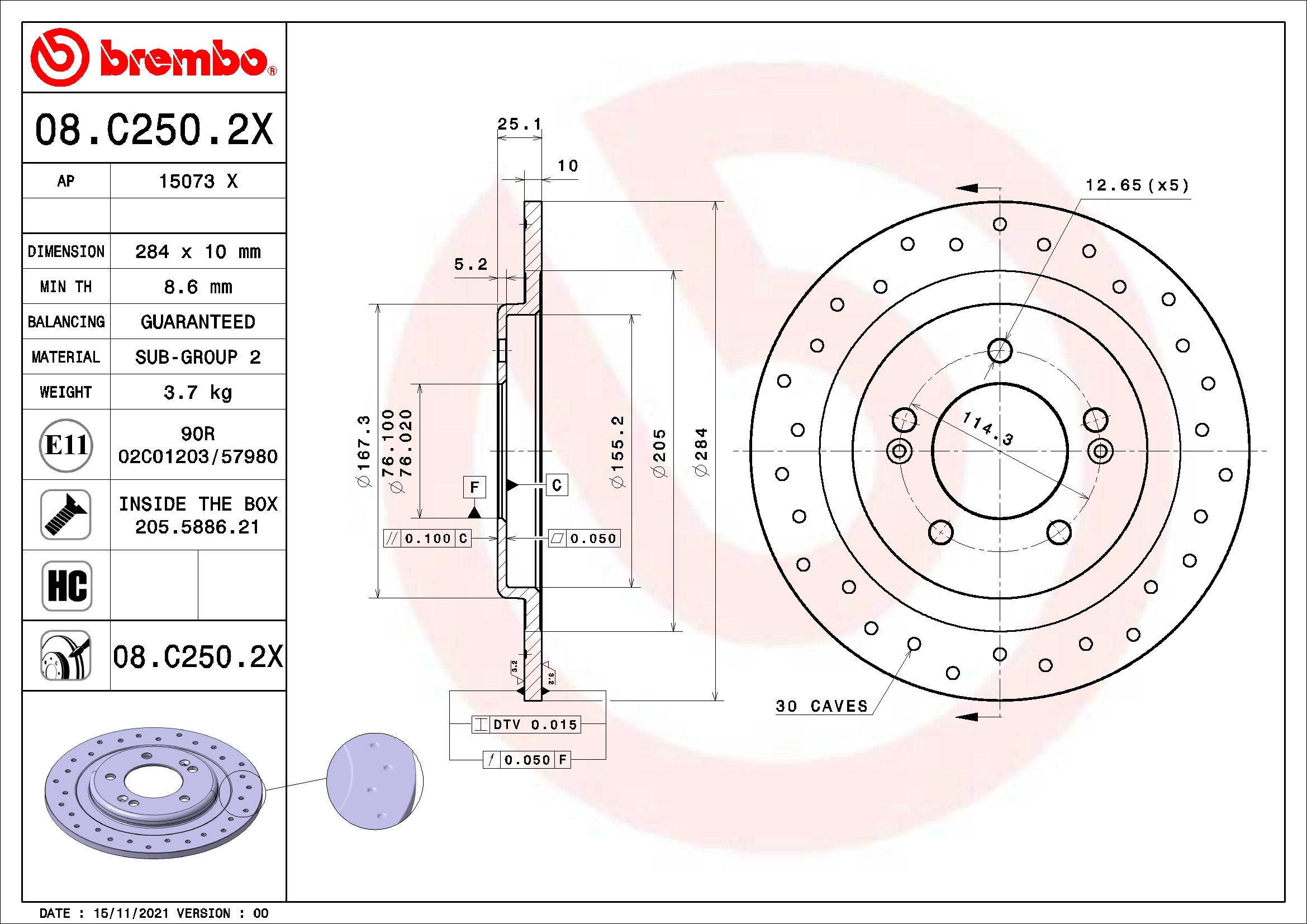 Brake Disc (08.C250.2X)