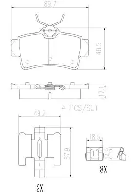 Brake Pad Set, disc brake (P24133N)