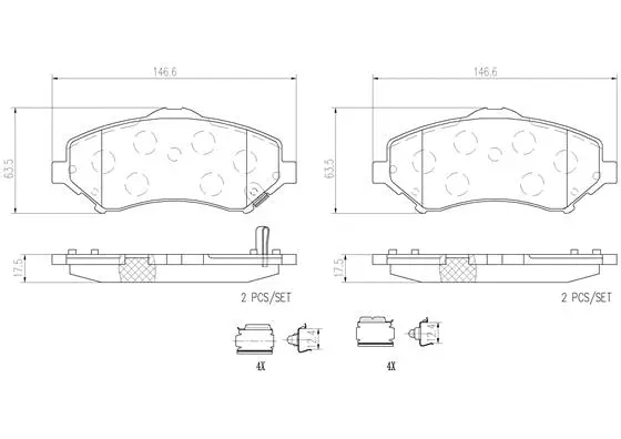 Brake Pad Set, disc brake (P11022N)