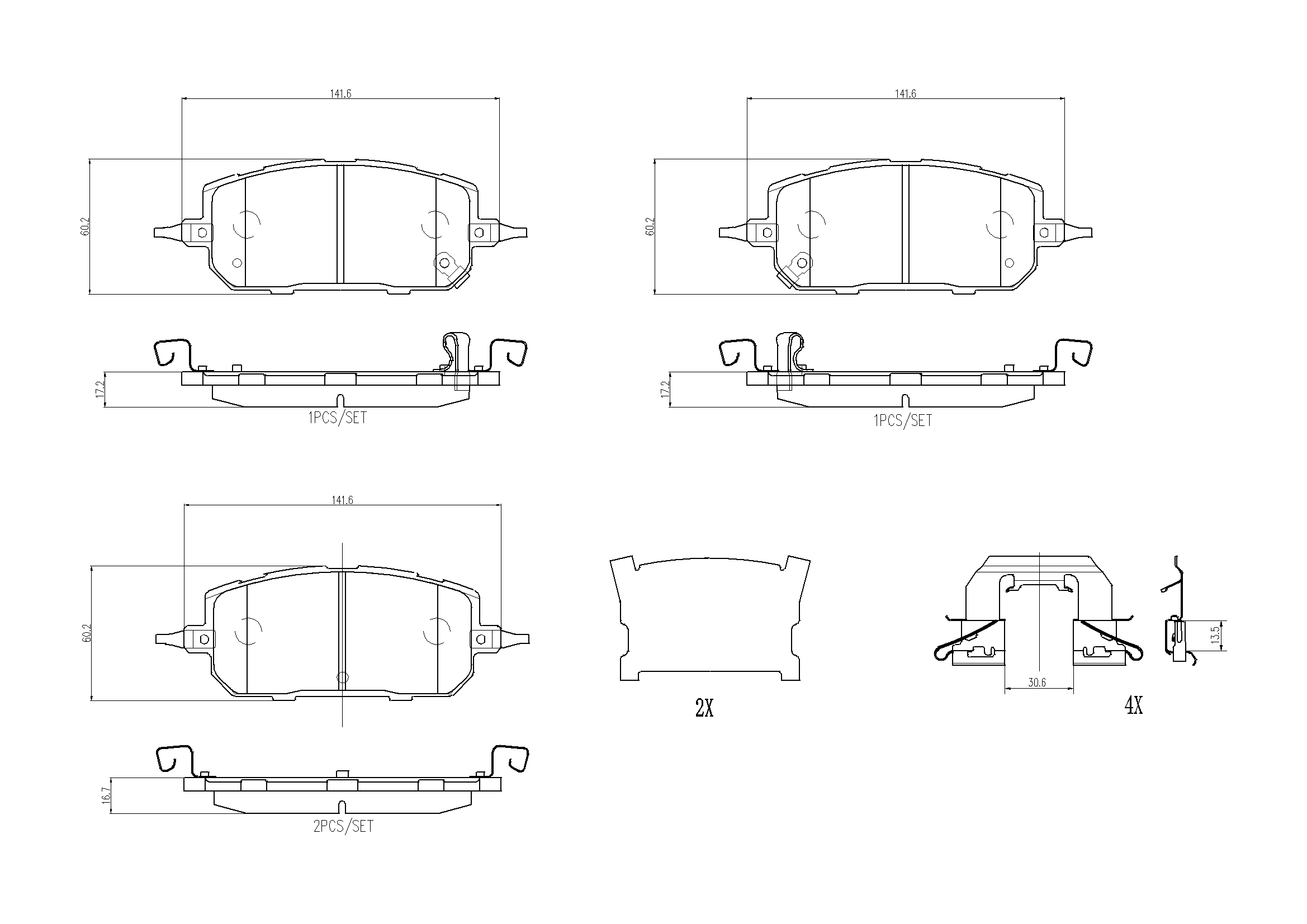 Brake Pad Set, disc brake (P49067N)