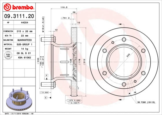 Brake Disc (09.3111.20)