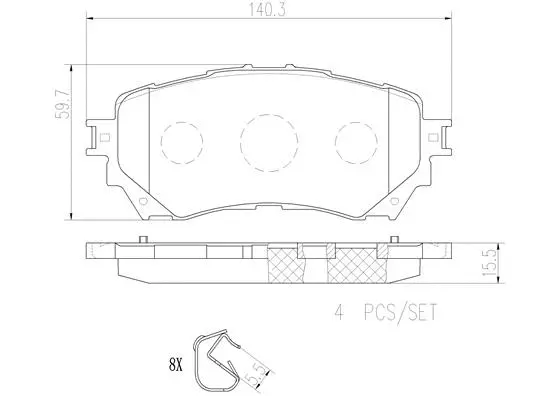 Brake Pad Set, disc brake (P49048N)