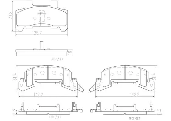 Brake Pad Set, disc brake (P10020N)