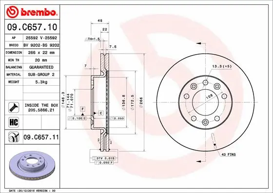 Brake Disc (09.C657.11)
