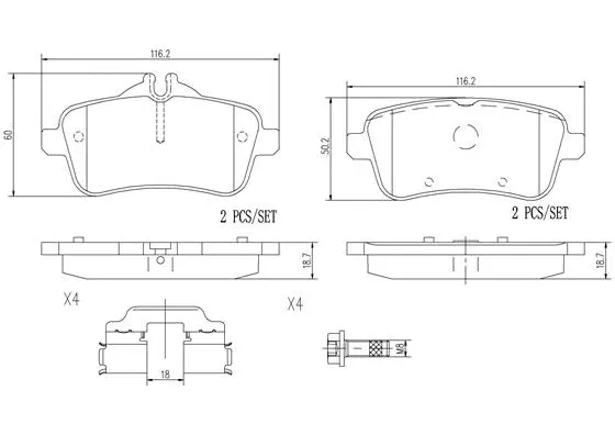 Brake Pad Set, disc brake (P50100N)