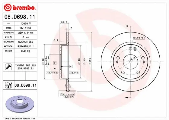 Brake Disc (08.D698.11)