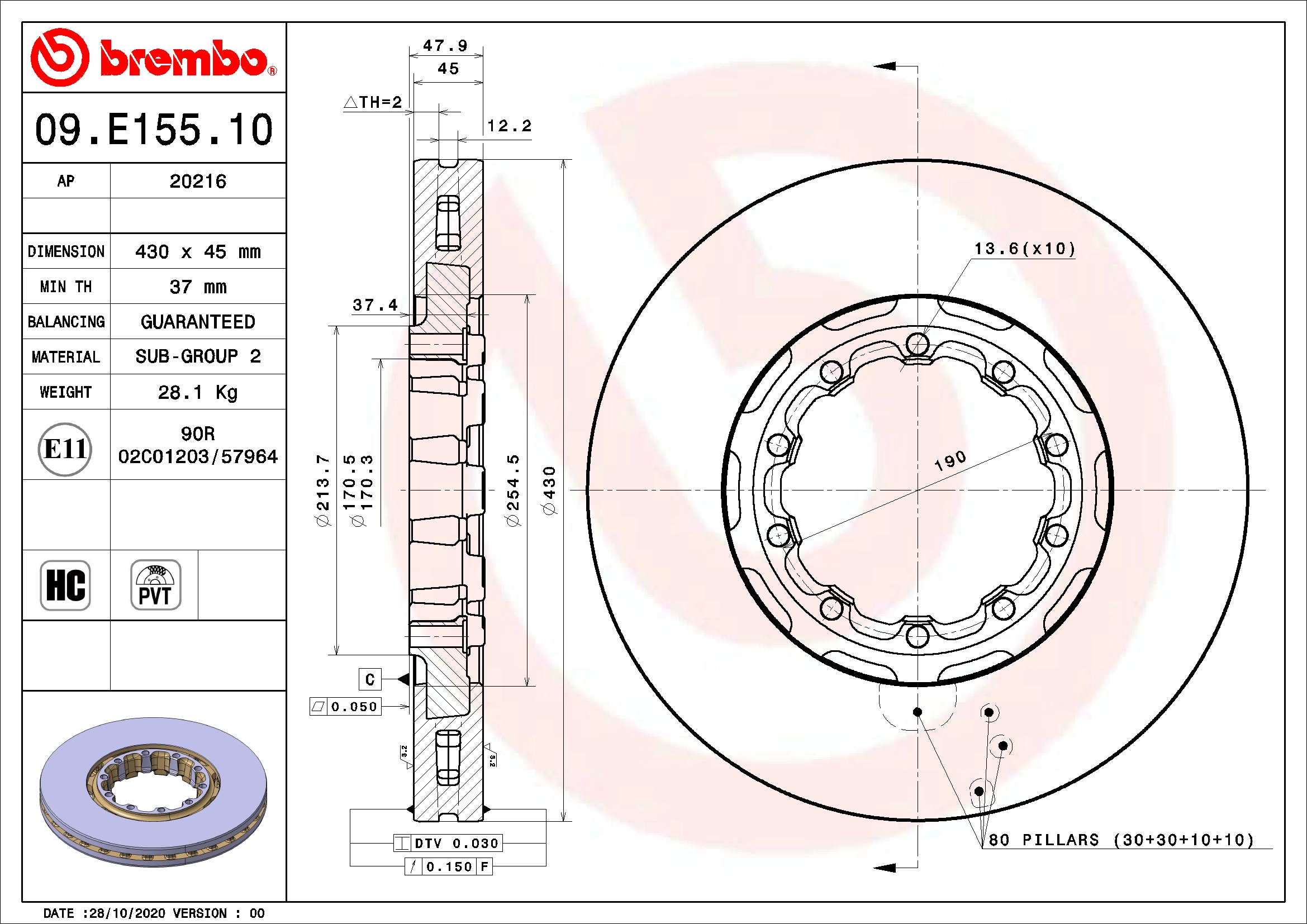 Brake Disc (09.E155.10)