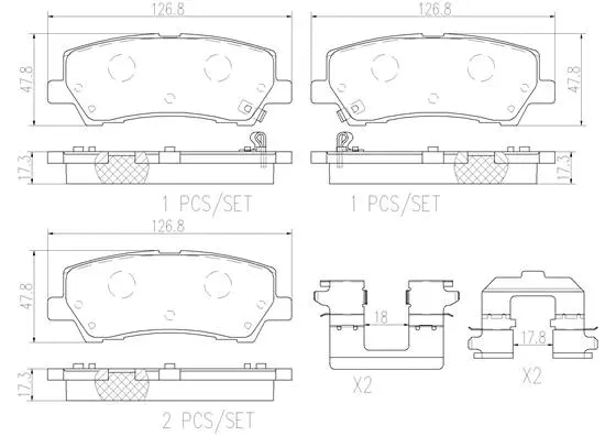 Brake Pad Set, disc brake (P24205N)