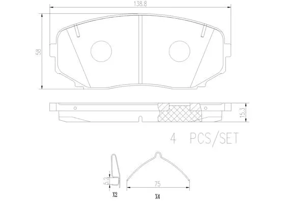 Brake Pad Set, disc brake (P54060N)