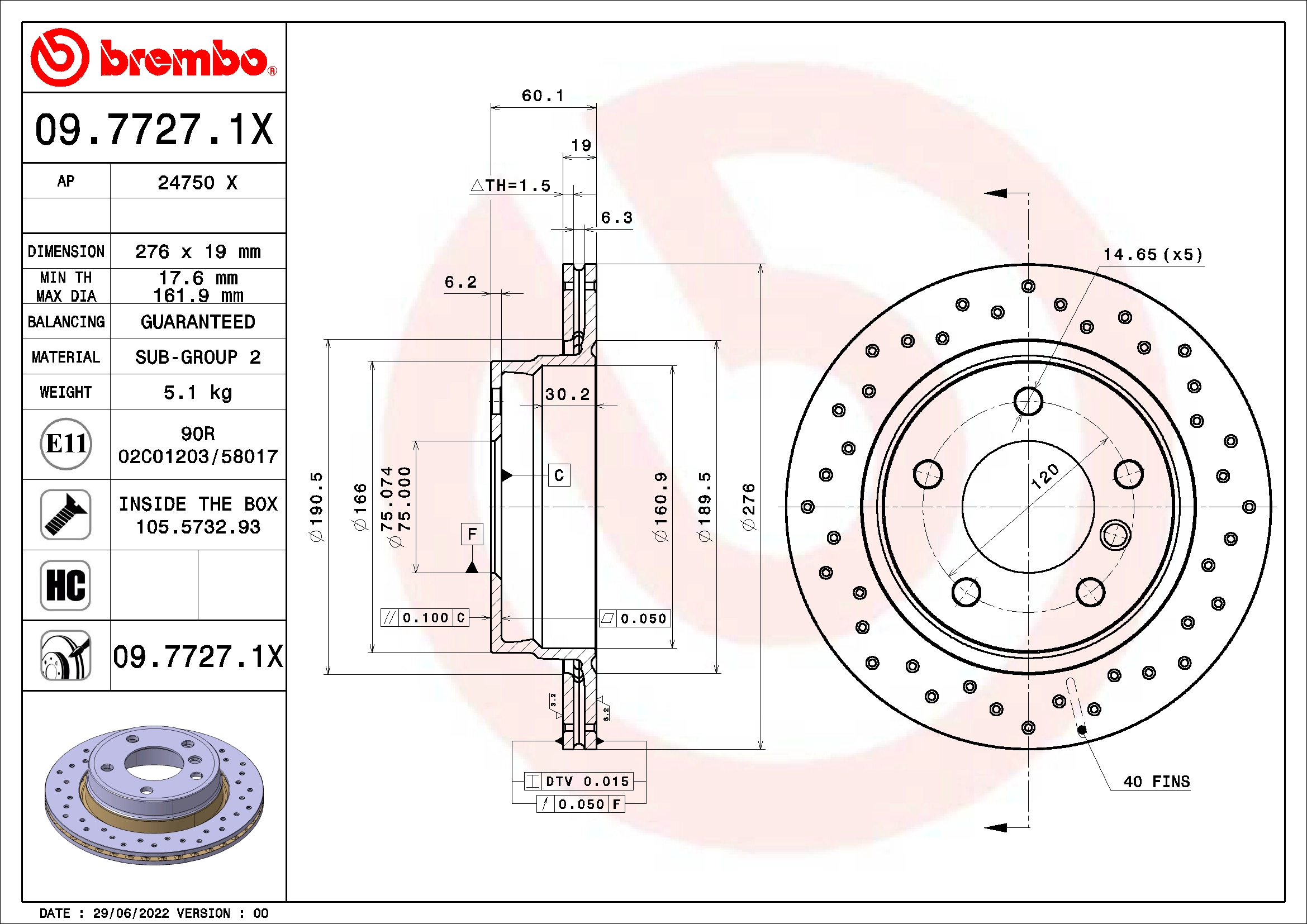 Brake Disc (09.7727.1X)