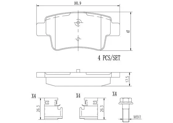 Brake Pad Set, disc brake (P23104N)