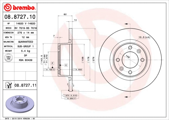 Brake Disc (08.8727.10)