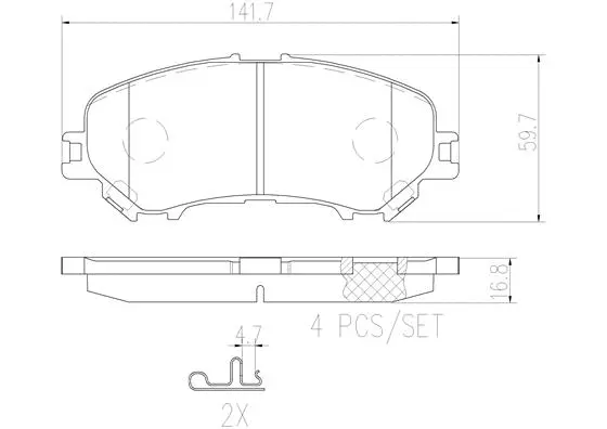 Brake Pad Set, disc brake (P56105N)