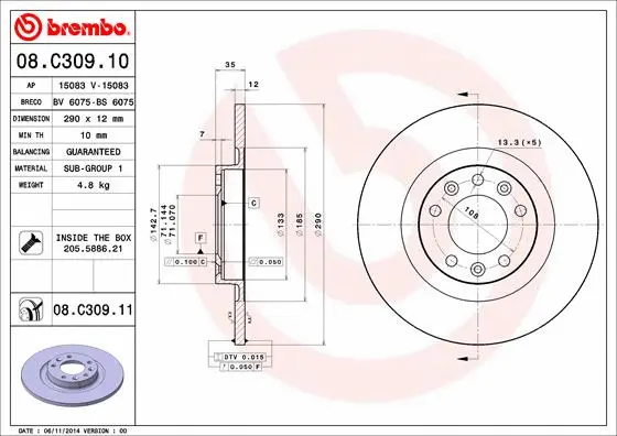 Brake Disc (08.C309.10)