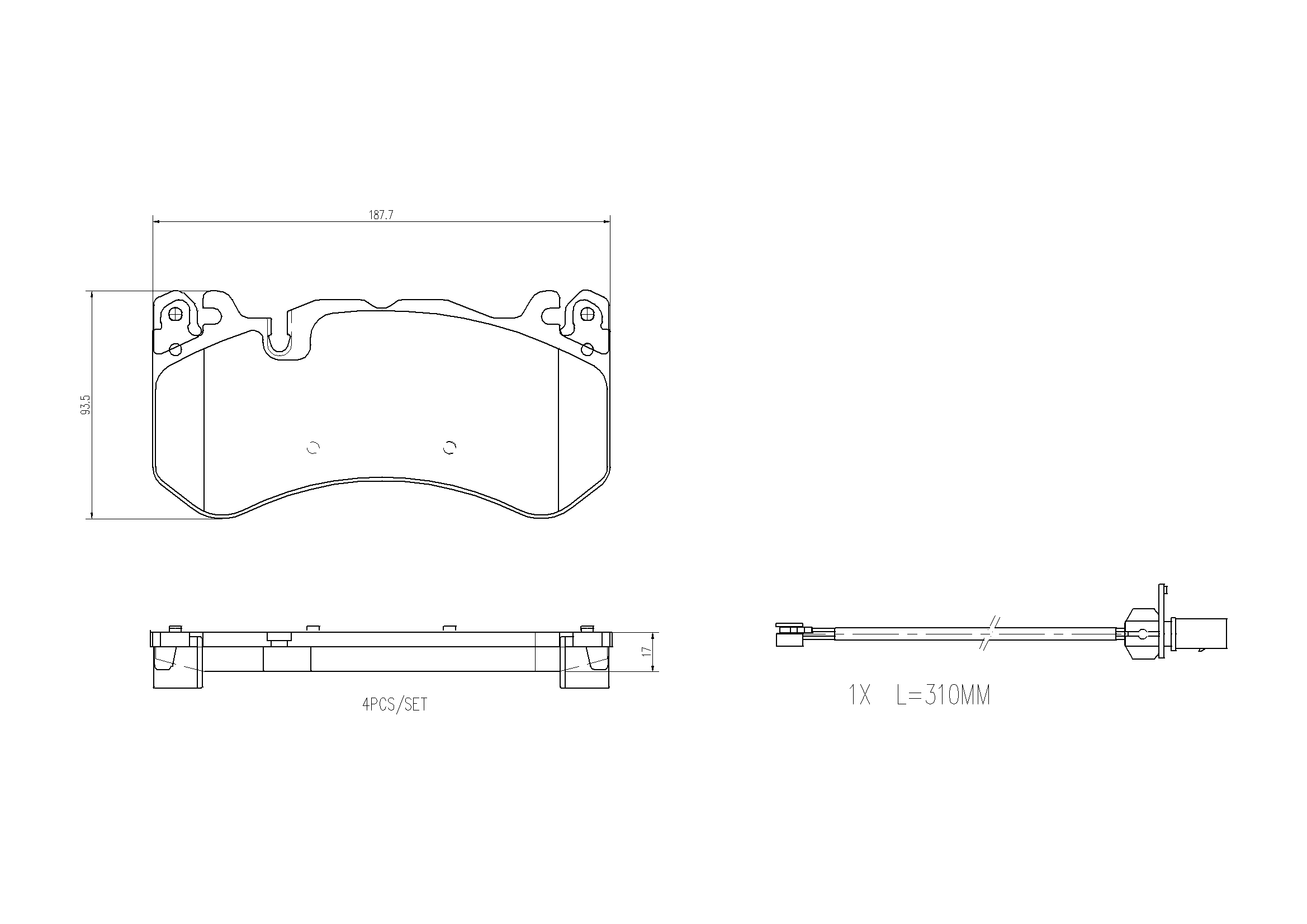 Brake Pad Set, disc brake (P50164N)