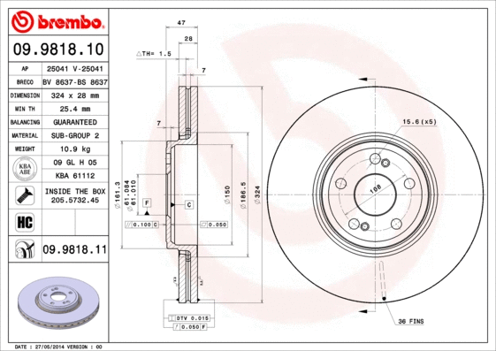 Brake Disc (09.9818.11)