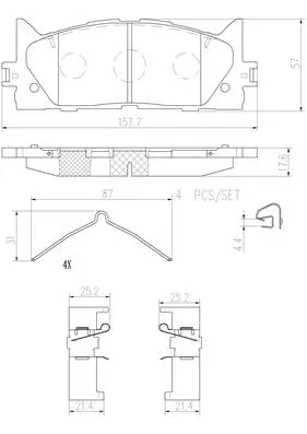 Brake Pad Set, disc brake (P83117N)
