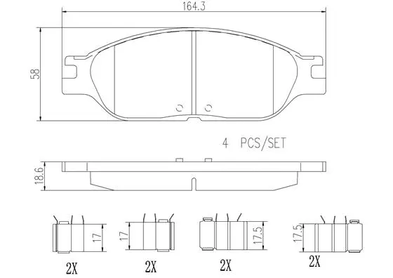 Brake Pad Set, disc brake (P24109N)