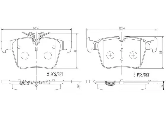 Brake Pad Set, disc brake (P50122N)