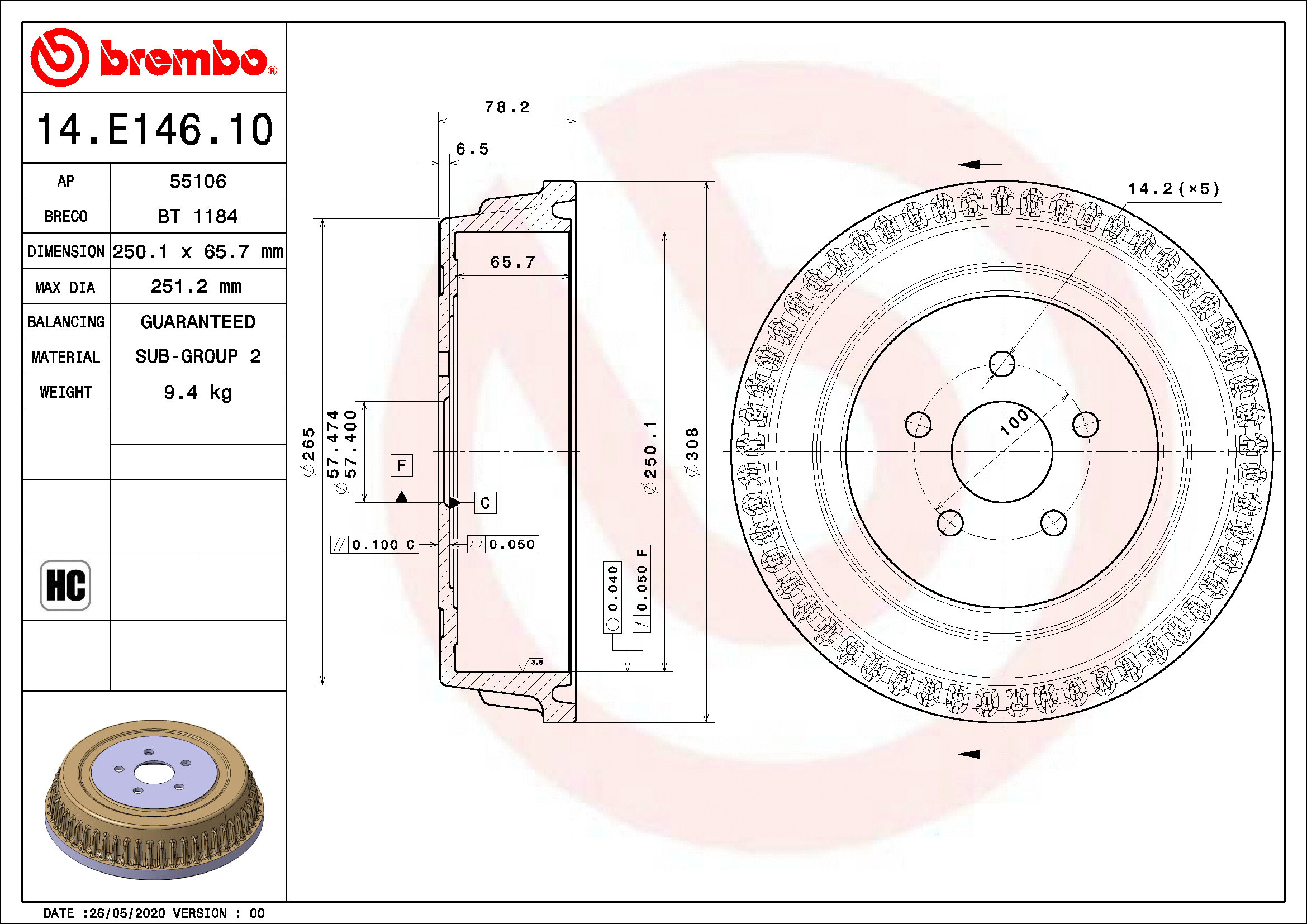 Brake Drum (14.E146.10)